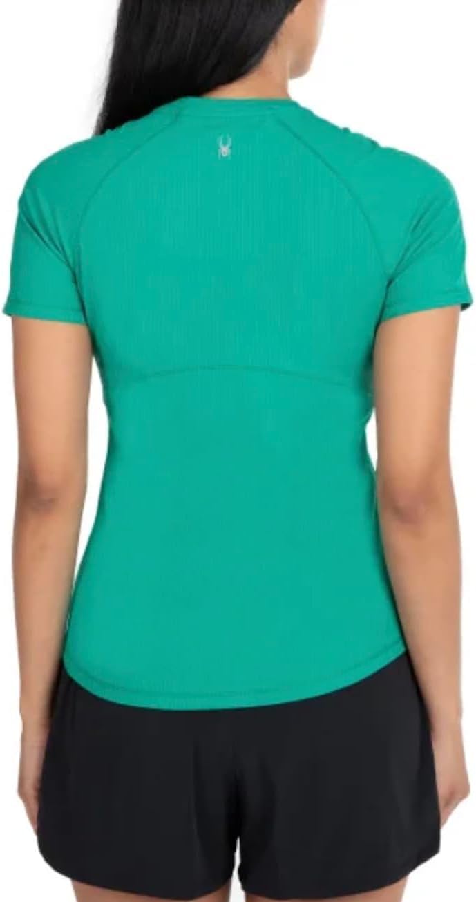 Spyder Active Women's UPF 50+ Ribbed Short Sleeve Tee Shirt