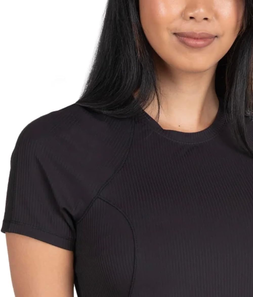 Spyder Active Women's UPF 50+ Ribbed Short Sleeve Tee Shirt