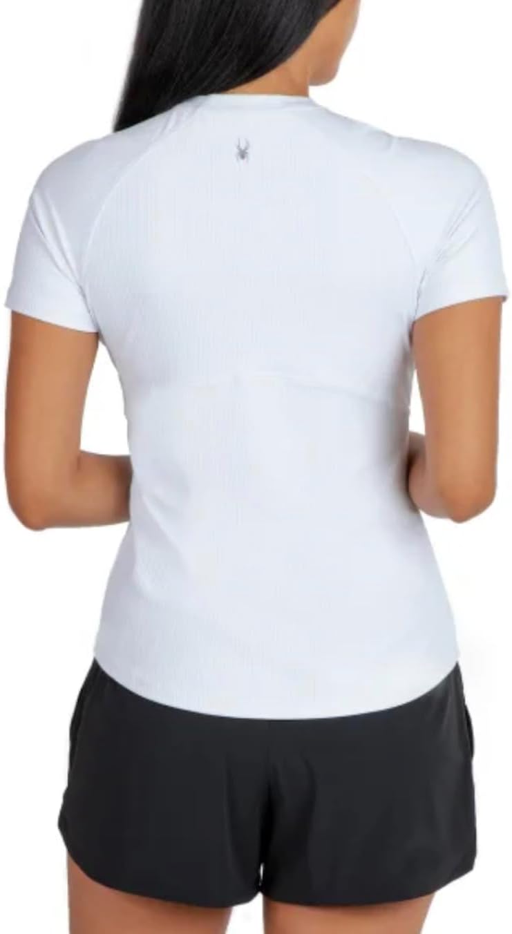 Spyder Active Women's UPF 50+ Ribbed Short Sleeve Tee Shirt