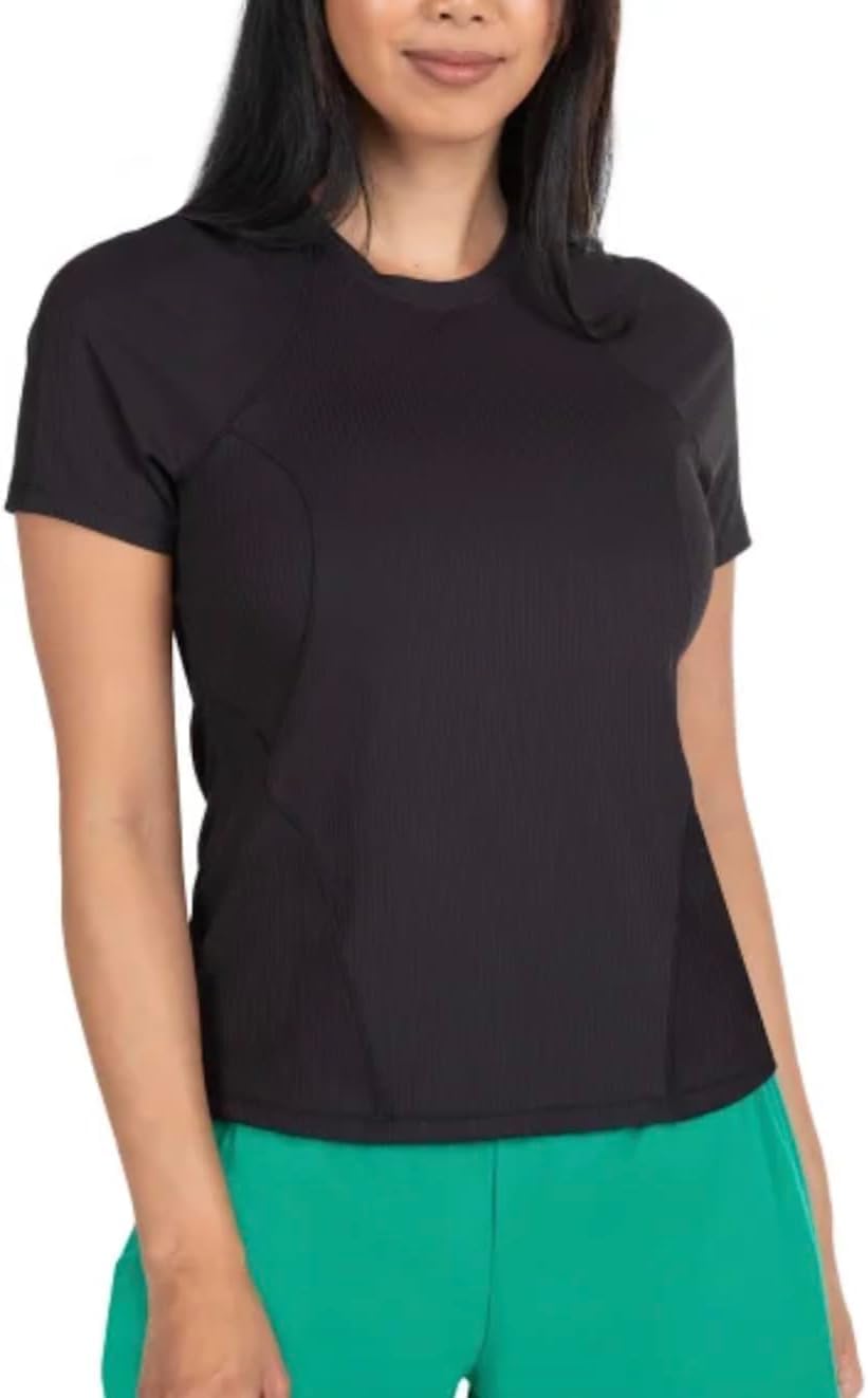 Spyder Active Women's UPF 50+ Ribbed Short Sleeve Tee Shirt