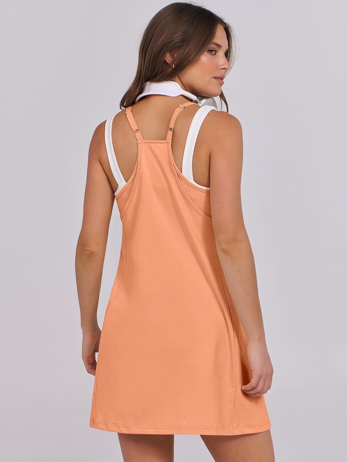 Women Summer Dress 2026 Beach Vacation Outfits Tennis Athletic Workout Romper Dress Built in Shorts Travel Clothes