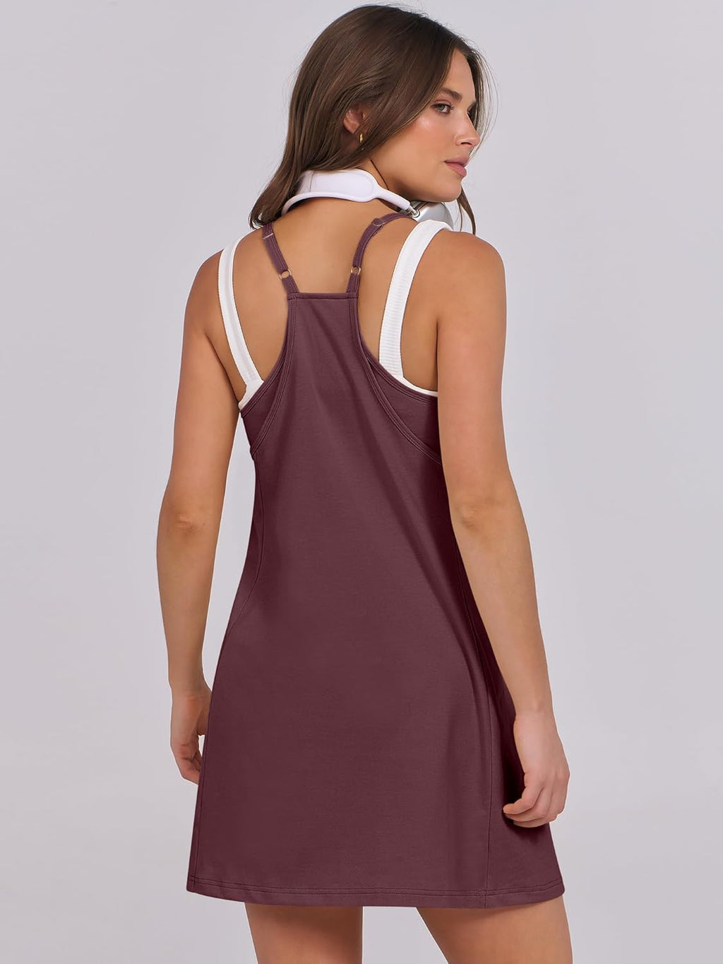 Women Summer Dress 2026 Beach Vacation Outfits Tennis Athletic Workout Romper Dress Built in Shorts Travel Clothes