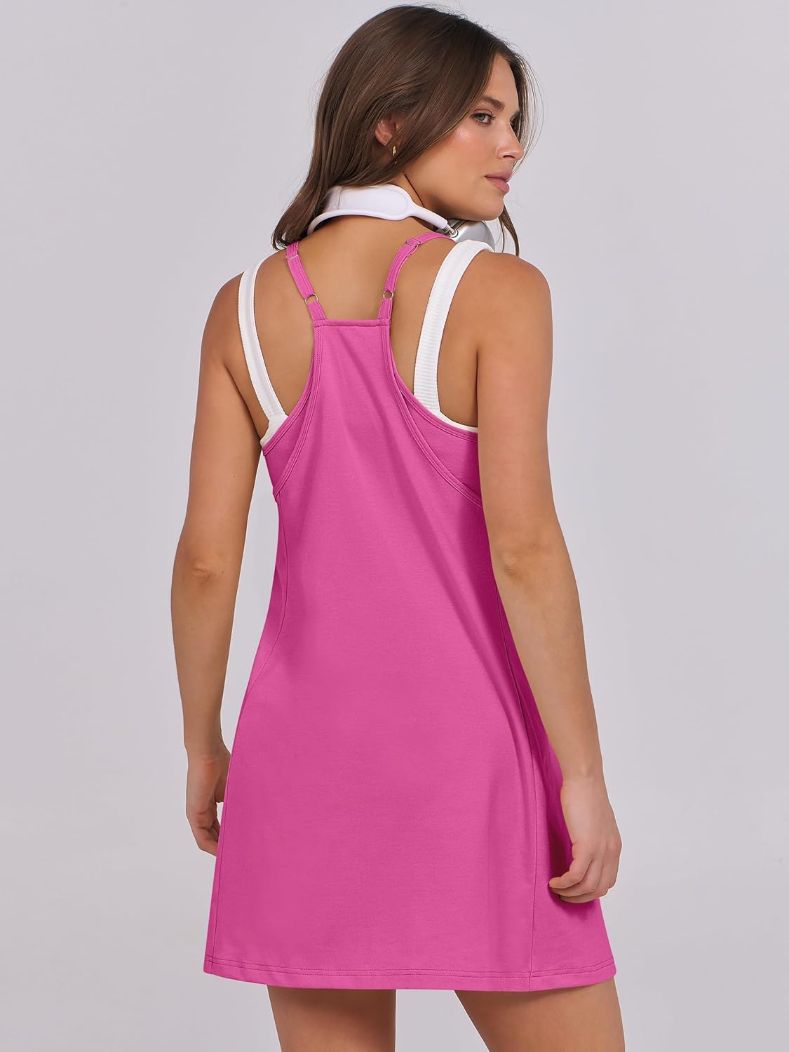 Women Summer Dress 2026 Beach Vacation Outfits Tennis Athletic Workout Romper Dress Built in Shorts Travel Clothes