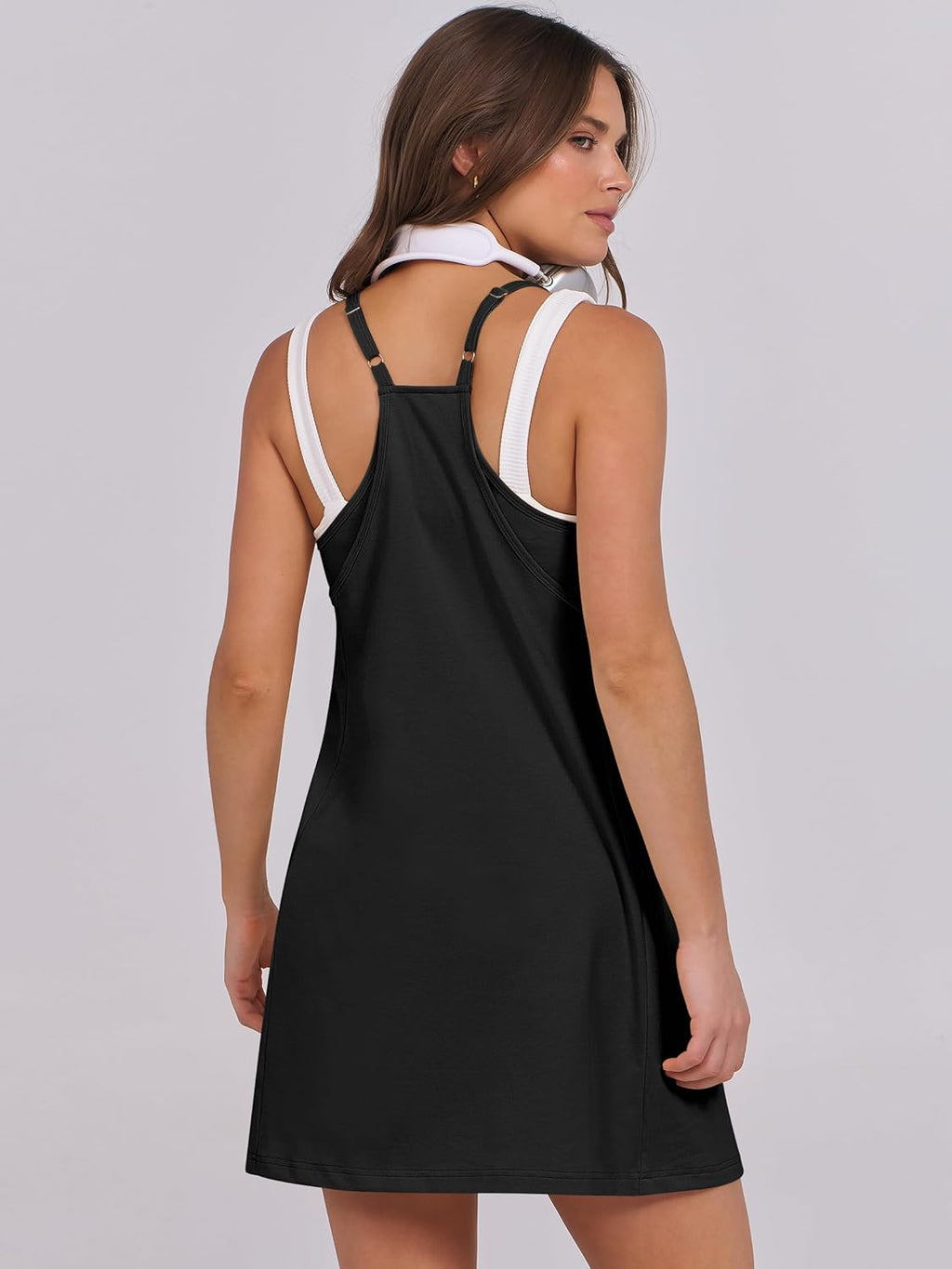 Women Summer Dress 2026 Beach Vacation Outfits Tennis Athletic Workout Romper Dress Built in Shorts Travel Clothes