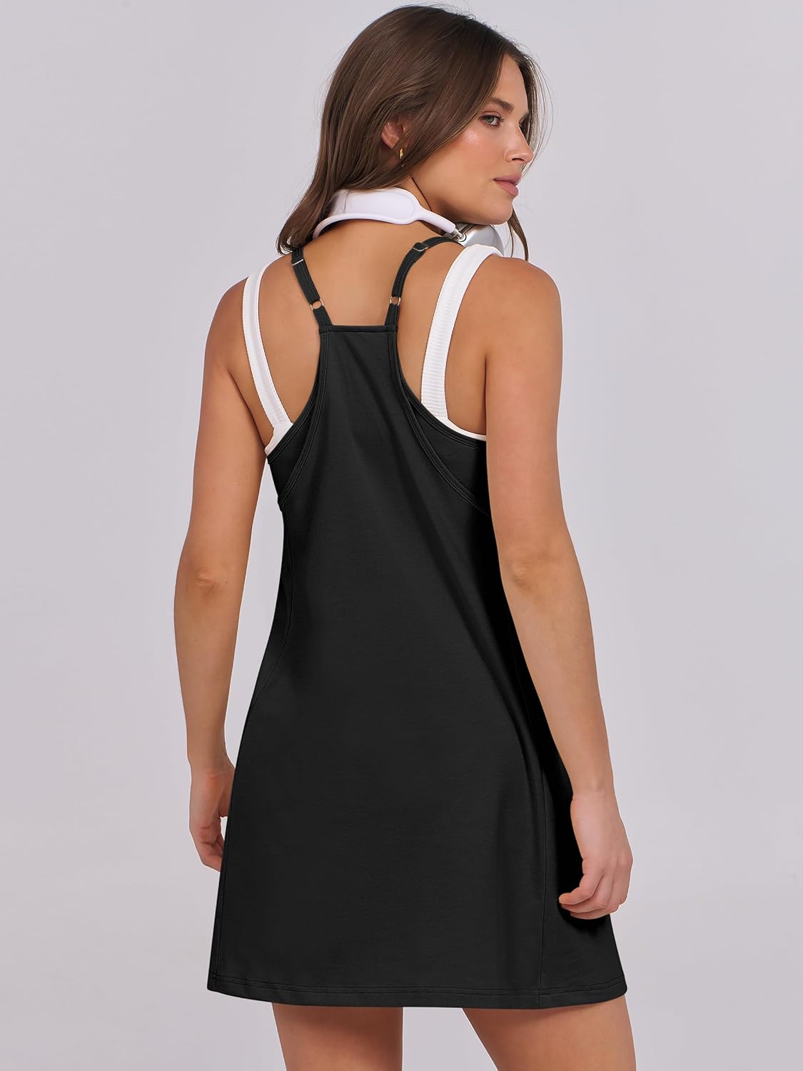 Women Summer Dress 2026 Beach Vacation Outfits Tennis Athletic Workout Romper Dress Built in Shorts Travel Clothes