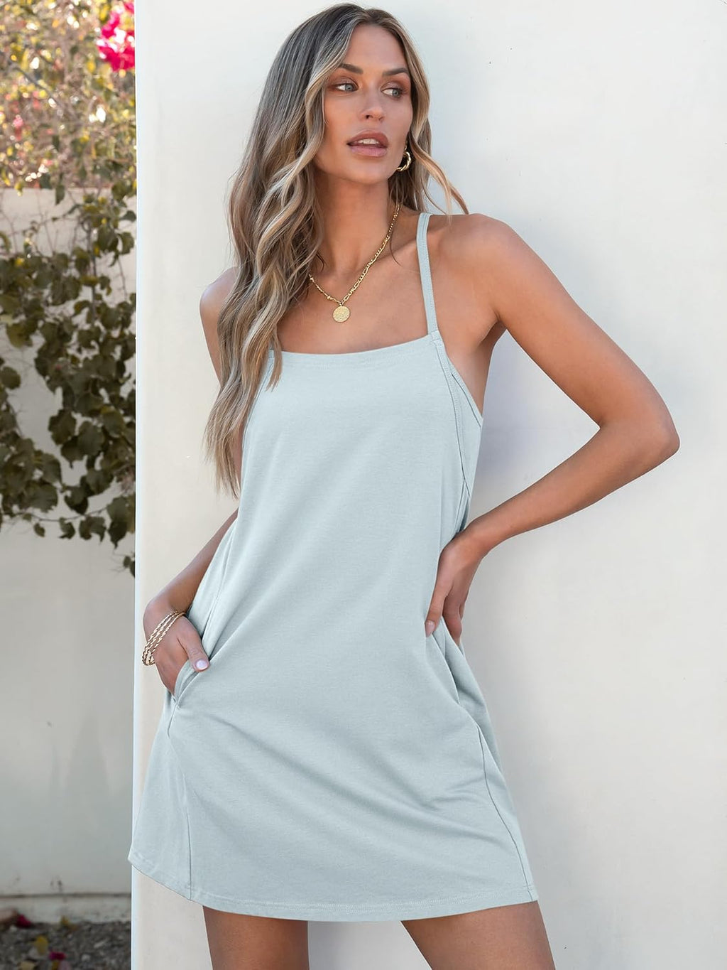 Women Summer Dress 2026 Beach Vacation Outfits Tennis Athletic Workout Romper Dress Built in Shorts Travel Clothes