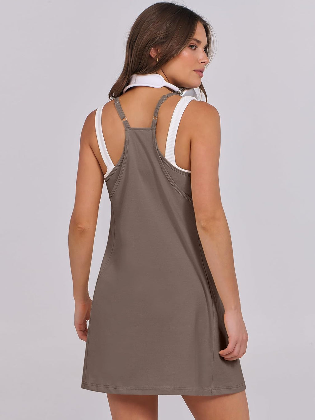 Women Summer Dress 2026 Beach Vacation Outfits Tennis Athletic Workout Romper Dress Built in Shorts Travel Clothes