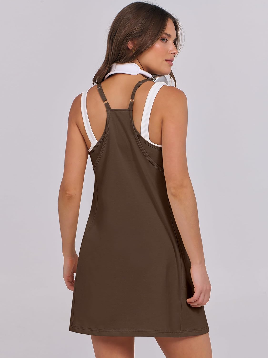 Women Summer Dress 2026 Beach Vacation Outfits Tennis Athletic Workout Romper Dress Built in Shorts Travel Clothes